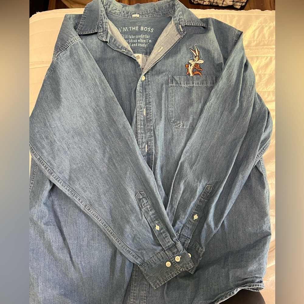Looney Tones Warner Bros Button Up